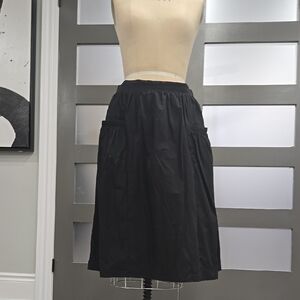Gray Knee-Length A-Line Cargo Skirt